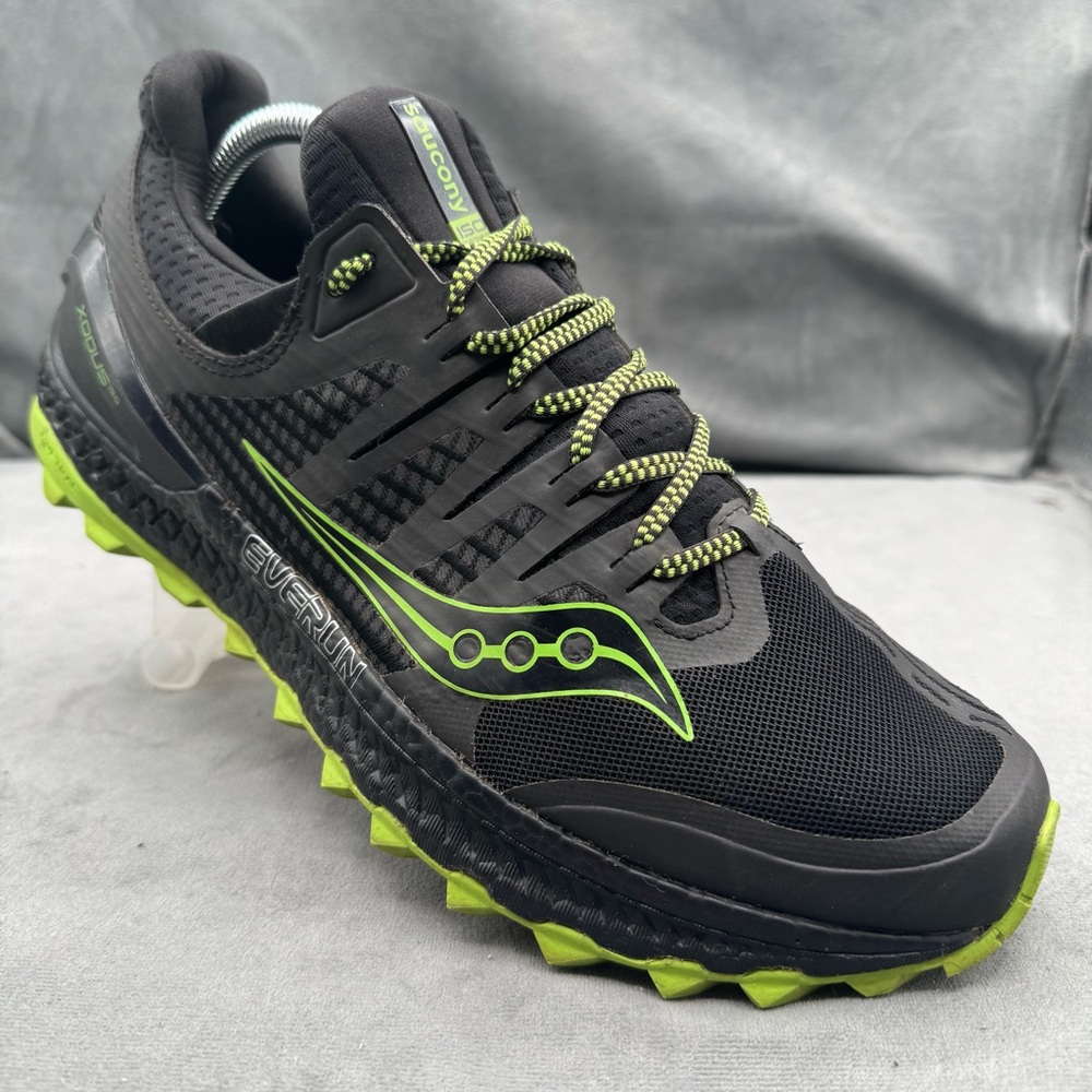 Saucony Xodus ISO 3 Trail Running Shoes Black/Slime Men’s Size 10.5 - Picture 1 of 14